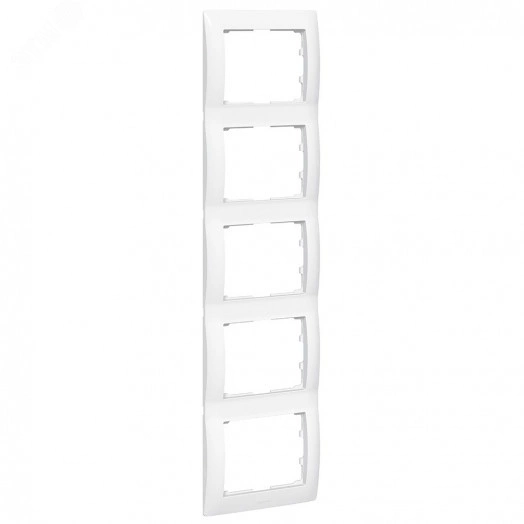 Galea Life Рамка 5 постов вертикальная Белая