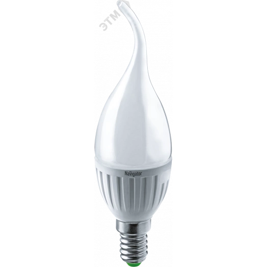 Лампа светодиодная LED 5вт E14 теплый матовая свеча на ветру