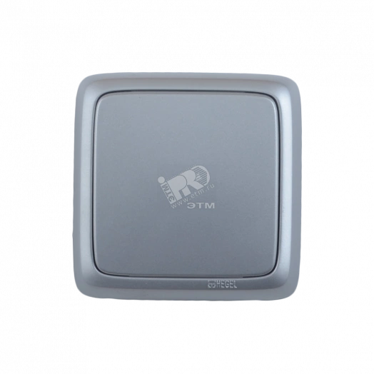 Выключатель одноклавишный наружный с изоляционной пластиной серебро 16А