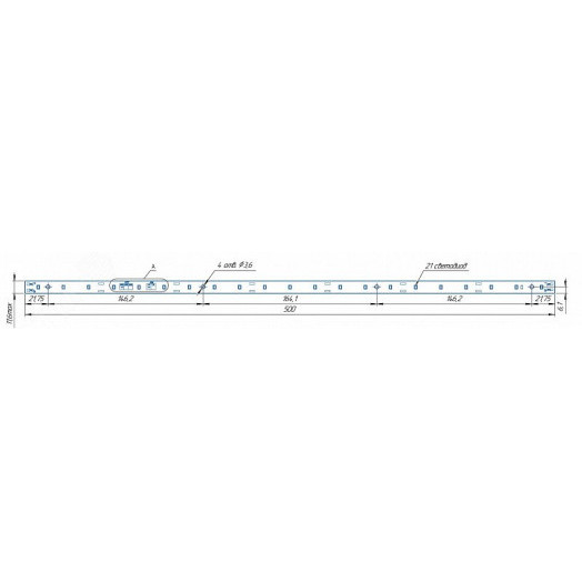 Модуль светодиодный LINE 500x11.6 AL1 3x7 Lumileds 2835 CRI80 5000K SMD2x2