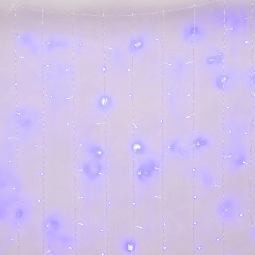 Занавес светодиодный с эффектом мерцания 3х2м 264 светодиода Синий свет Провод прозрачный ULD-C3020-264/TTK BLUE IP44  TM Uniel