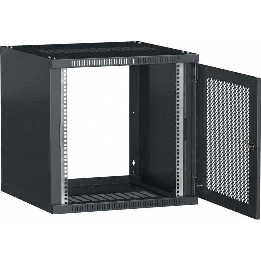 Шкаф LINEA WE 9U 600х600мм дверь перфорированная черный