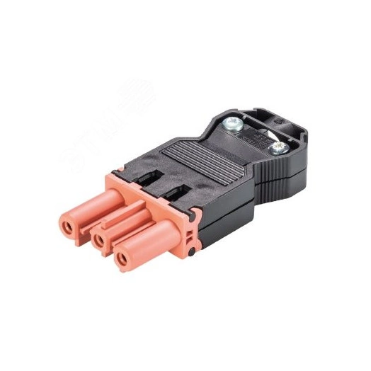 Коннектор “мама”, 3-х проводный, на кабель, винтовое соединение красный