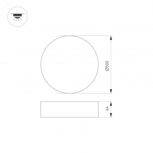 Светильник IM-RONDO-EMERGENCY-3H-R500-54W Day4000 (WH, 120 deg, 230V) (, IP40 Металл, 2 года)