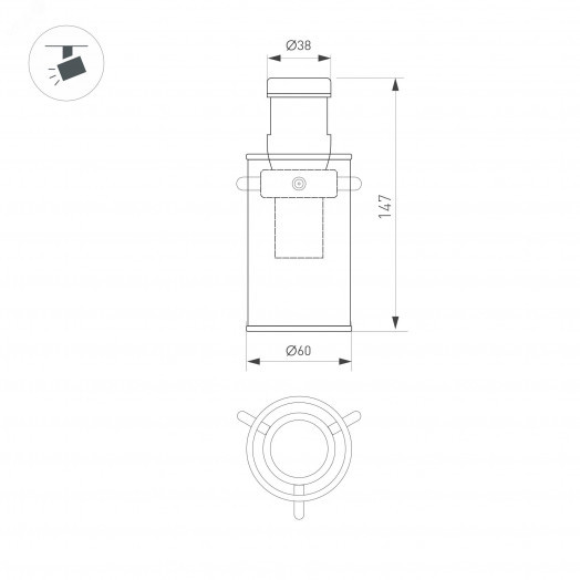 Светильник ART-APRIORI-LANTERN-C-R60-5W Day4000 (BK, 350 deg, 48V) (Arlight, IP20 Металл, 3 года)