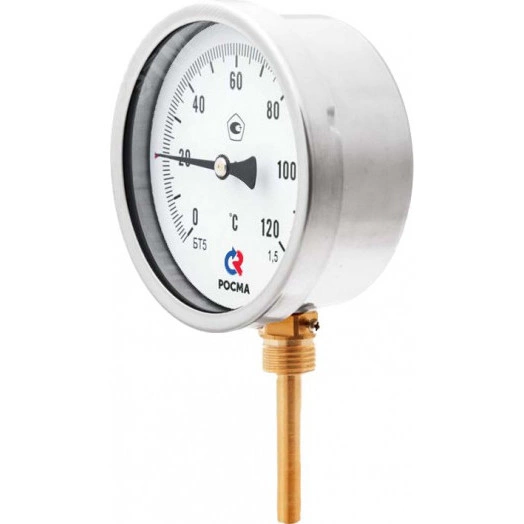 Термометр биметаллический радиальный БТ-52.211 0...120С 1/2' 100 кл.1.5