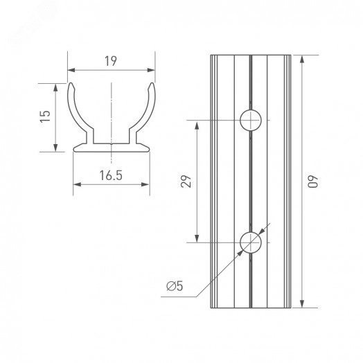 Держатель ARL-MOONLIGHT-R18-CLIP-TU CLEAR (ARL, Пластик)