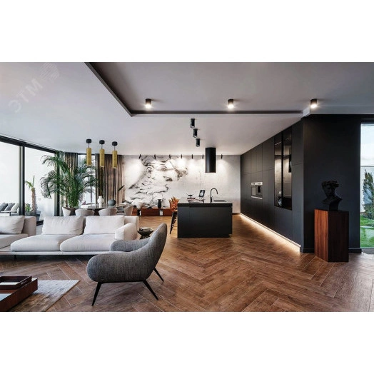 Светильник ДПО GU10 без лампы черный