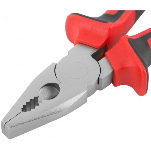 Плоскогубцы комбинированные ''Тренд'' двухцветные прорезиненные ручки хром-никелевое покрытие 180 мм