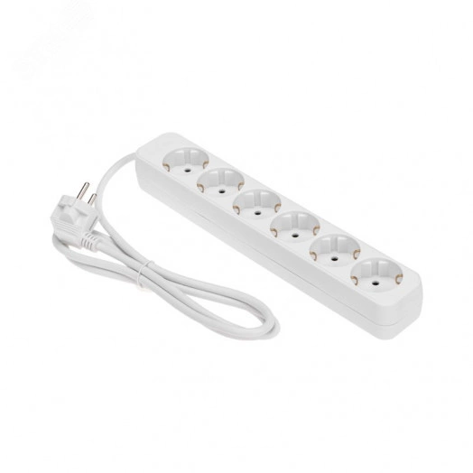 Удлинитель STANDARD 6 гнезд, 1,5 м, 3х1,0 мм2, с/з, белый