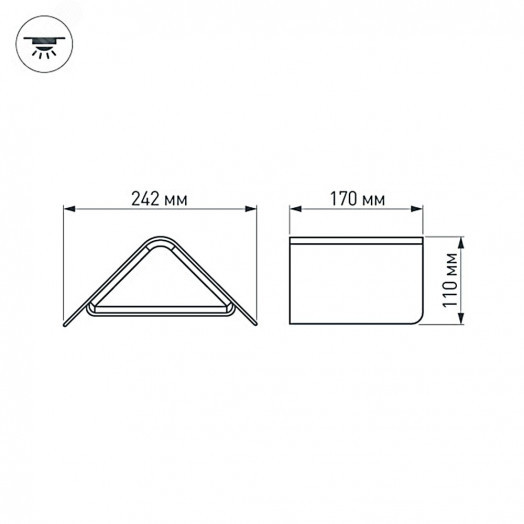 Светильник LGD-Wall-Delta-1B-12W Warm White (ARL, IP54 Металл, 3 года)