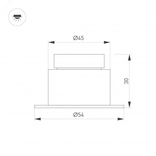 Светильник MS-GLORY-BUILT-R54-5W Day4000 (NI, 38 deg, 230V) (Arlight, IP54 Металл, 5 лет)