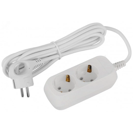 Удлинитель электрический 2 розетки с заземлением 3м ПВС 3x1мм2 UDL-16-230-E Greenline ЭРА