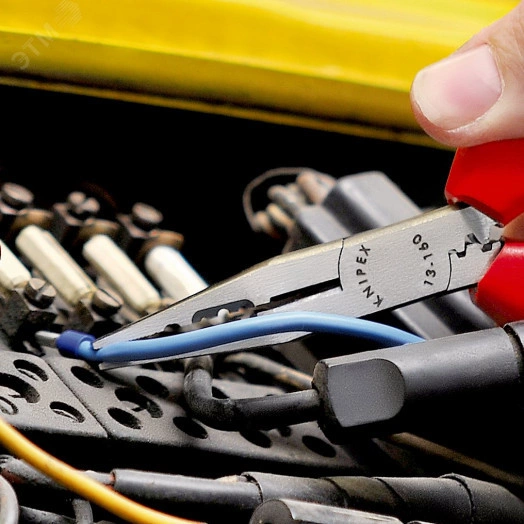 Плоскогубцы электрика для монтажа проводов резка - проволока средней твердости 25мм твердая проволока 16мм L=160мм хромированные двухкомпонентные рукоятки