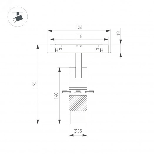 Светильник MAG-ORIENT-SPOT-CROP-ZOOM-TC-R35-6W Day4000 (BK, 19-29 deg, 48V) (Arlight, IP20 Металл, 3 года)