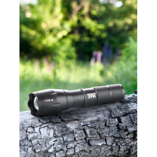 Фонарик карманный на батарейках 3хААА, ударопрочный, регулируемый фокус, ремешок на руку, 5 режимов UB-601 Титан