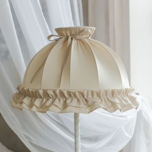 Светильник НТБ-11-60-101 ОВАЛ Белый с             абажуром Нюша бежевый