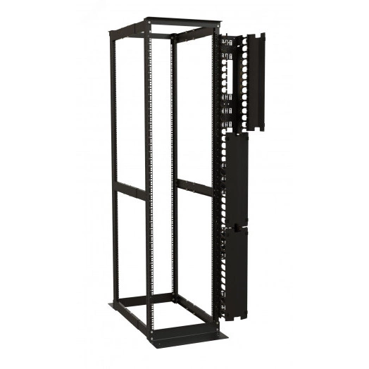 Организатор кабельный вертикальный. 37U для стоек ORK2A. ORL1. ширина 150мм. объединение в ряды. высота пальцев 106мм с крышками. черный