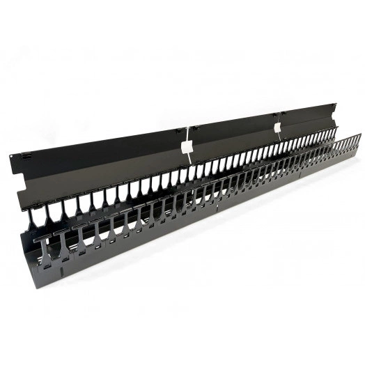 Организатор кабельный вертикальный. 37U для стоек ORK2A. ORL1. ширина 150мм. объединение в ряды. высота пальцев 106мм с крышками. черный