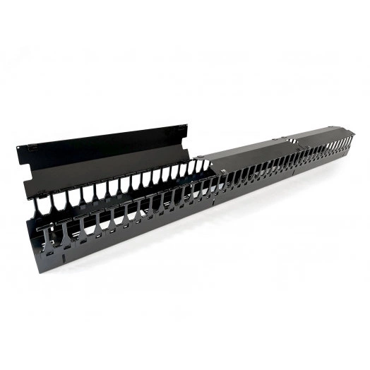 Организатор кабельный вертикальный. 37U для стоек ORK2A. ORL1. ширина 150мм. объединение в ряды. высота пальцев 106мм с крышками. черный