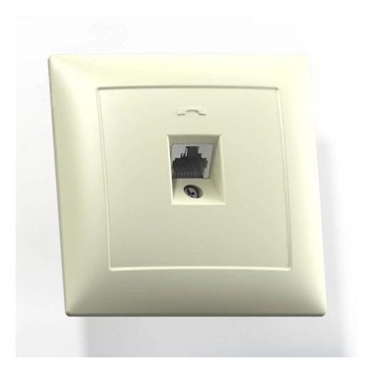 СЕЛЕНА Розетка телефонная РТ1-398 скрытая слоновая кость