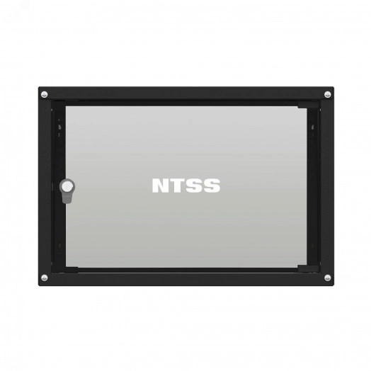 Шкаф настенный телекоммуникационный LIME 6U 550х600х370мм, 2 профиля 19, дверь стеклянная, боковые стенки несъемные, разобранный, черный RAL 9005