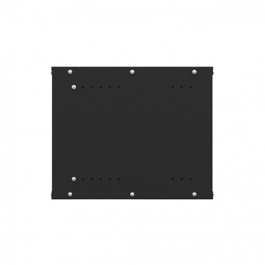 Шкаф настенный телекоммуникационный LIME 6U 550х600х370мм, 2 профиля 19, дверь стеклянная, боковые стенки несъемные, разобранный, черный RAL 9005