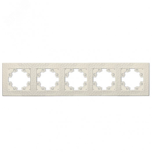 Рамка фактурная 5 постов универсальная UNIVersal Афина слоновая кость (ivory) (еврослот)