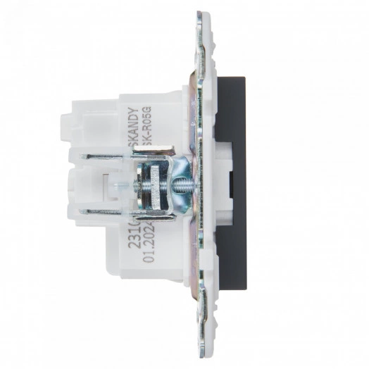 SKANDY Розетка с заземлением без защитных шторок 16А SK-R05G графит IEK