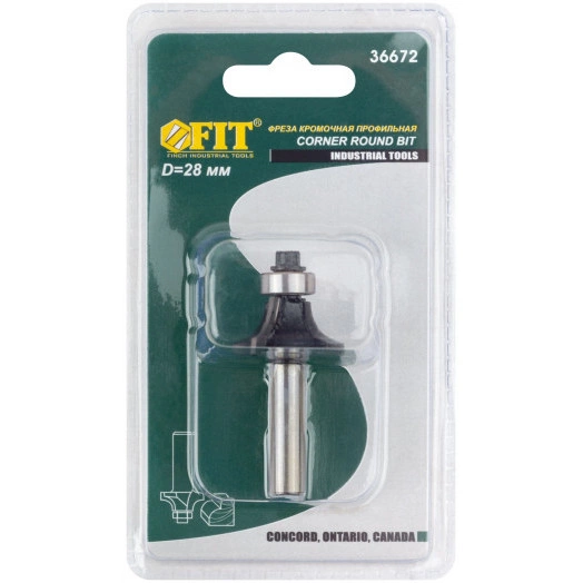 Фреза кромочная профильная c нижним подшипником, DxHxL = 28 х 12.7 х 53 мм