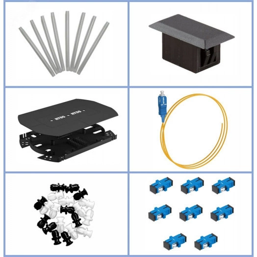 Кросс NTSS оптический 19' укомплектованный 1U. 4  порта SC/UPC. 9/125 мкм (планки. сплайс-кассета. пигтейлы. КДЗС. адаптеры) серый RAL 7035