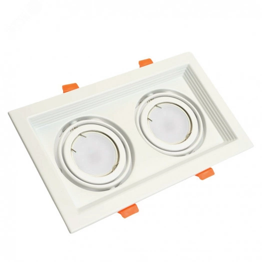 Светильник ИВО-2х50w G5.3 поворотный прямоугольный белый