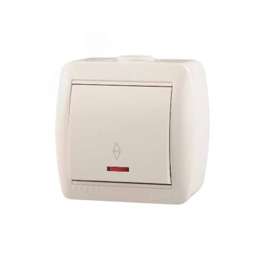 Ната Выключатель проходной с подсветкой белый