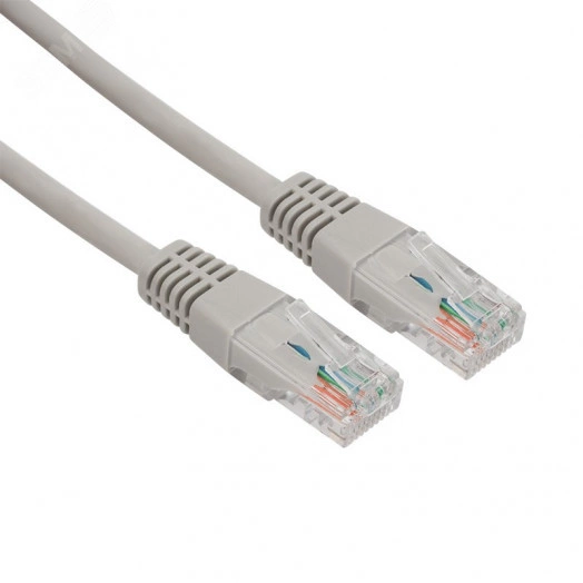 Патч-корд U/UTP. категория 5e. RJ45-RJ45. неэкранированный. LSZH серый. 1 м,