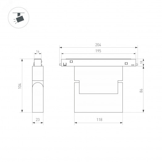 Светильник MAG-ORIENT-FLAT-FOLD-S195-6W Warm3000 (WH, 80 deg, 48V, DALI) (, IP20 Металл, 3 года)