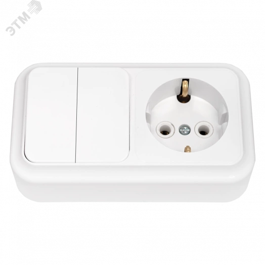 Беларусь Блок: выключатель двухклавишный + розетка