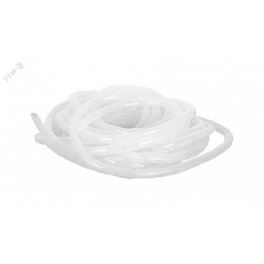 Лента спиральная, диаметр 12мм, толщина 1,5мм, для пучка до 65мм, белая, 10м