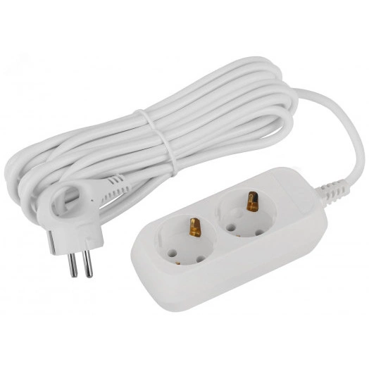 Удлинитель электрический 2 розетки с заземлением 5м ПВС 3x1мм2 UDL-16-250-E Greenline ЭРА