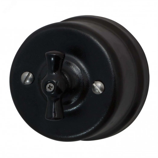 Выключатель Лизетта Перекрестный, керамика, цвет черный