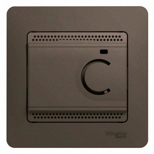 GLOSSA Термостат электронный теплого пола с датчиком 10A шоколад в сборе