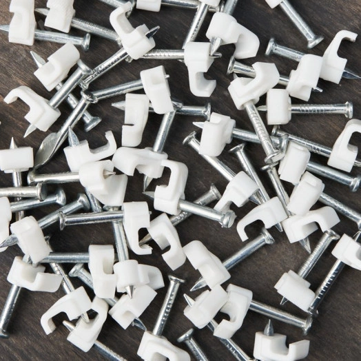 Крепеж кабеля плоский 4х2 мм, белый (50 шт/уп)