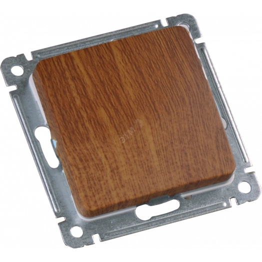 Выключатель одноклавишный, скрытой установки, в рамку, дуб