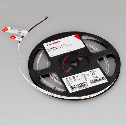 Лента LED RT-A60-8mm 12V Day5000 CRI98 (4.8 W/m,  IP20, 2835, 5m)  Открытый