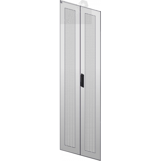Дверь перфор. двустворч. 800мм шкафа 47U сер.