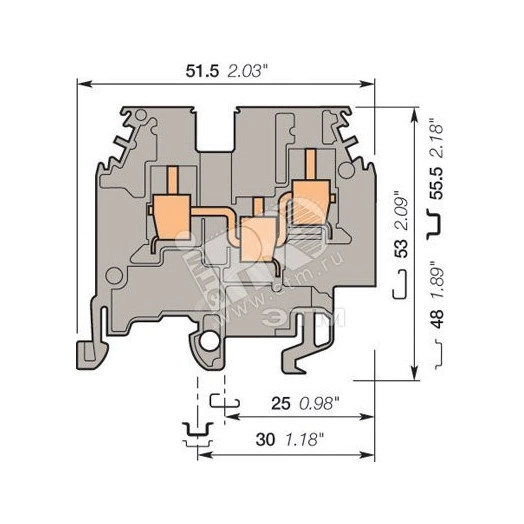 Клемма винтовая M4/6.3A.N 4мм.кв