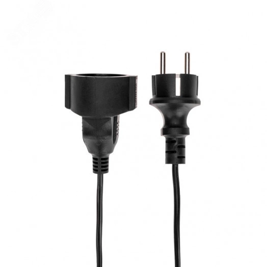 Удлинитель-шнур на рамке ПВС 3х0,75 мм2, 20 м, с/з, 6 А, 1300 Вт, IP20, черный