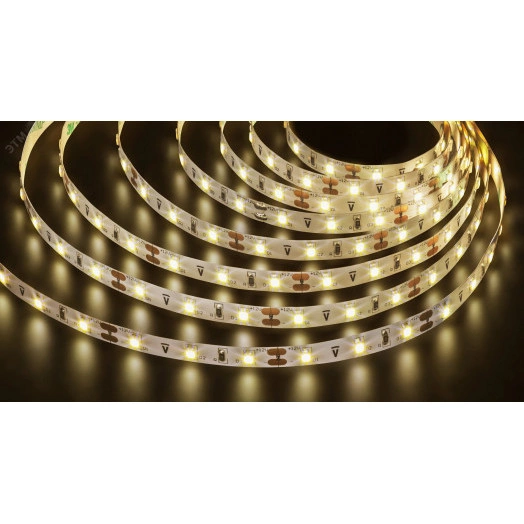 Лента светодиодная LEDх60/м 5м 4.8w/m 12в теплый белый