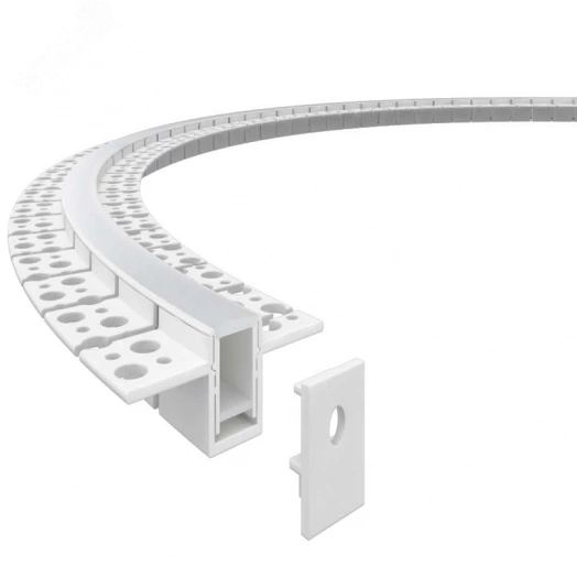 Профиль алюминиевый гибкий для встр. в ГКЛ 2000х15х10мм (55х15мм, 2 вылета 20мм, макс. шир. ленты 12мм)