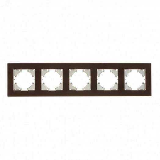 UGRA рамка 5-местная, стекло,  коричневый.