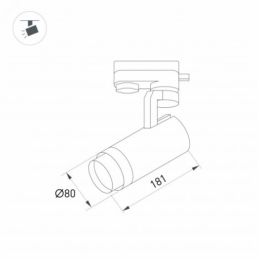 Светильник трековый LGD-GELIOS-4TR-R80-30W Warm3000 (BK, 20-60 deg, 230V) (ARL, IP20 Металл, 3 года)